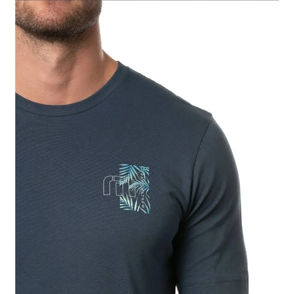 NWT TravisMathew Men's Lake House Pima Cotton Tropical T-Shirt Steel Blue Size S - Picture 4 of 4